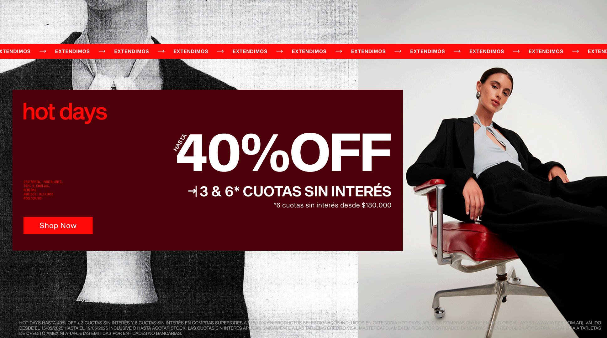 Hasta 40% off